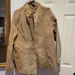 Tan J.G Hook Leather Jacket - size 14